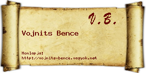 Vojnits Bence névjegykártya